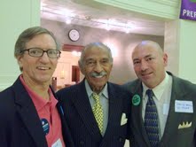Dr David Keely, Rep. John Conyers Jr and David Ball, RN